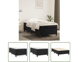 vidaXL - Boxspring - bed - fluweel - zwart - 90x190 - cm