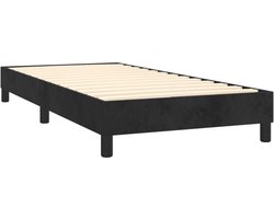 vidaXL - Boxspring - bed - fluweel - zwart - 90x200 - cm