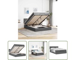 vidaXL Boxspring - Bed Frame - Bed met matras 140x200 cm stof donkergrijs - Tweepersoonsbed - Slaapcomfort - Pocketvering