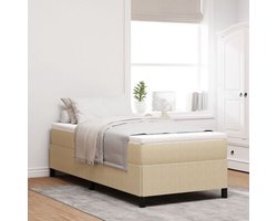 vidaXL - Boxspring - bed - Grijs - Groen - 100 - x - 200 - cm - Corduroy - stof