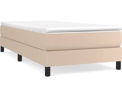 vidaXL - Boxspring - bed - kunstleer - cappuccinokleurig - 100x200 - cm