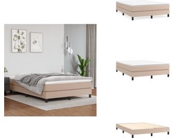 vidaXL - Boxspring - bed - kunstleer - cappuccinokleurig - 140x200 - cm