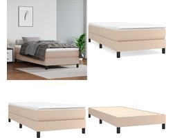 vidaXL - Boxspring - bed - kunstleer - cappuccinokleurig - 90x190 - cm