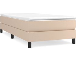 vidaXL - Boxspring - bed - kunstleer - cappuccinokleurig - 90x200 - cm