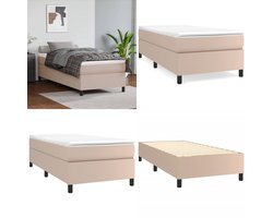 vidaXL - Boxspring - bed - kunstleer - cappuccinokleurig - 90x200 - cm