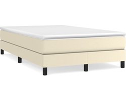 vidaXL - Boxspring - bed - kunstleer - crèmekleurig - 120x200 - cm