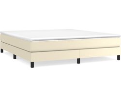 vidaXL - Boxspring - bed - kunstleer - crèmekleurig - 160x200 - cm