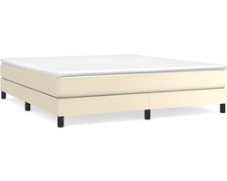 vidaXL - Boxspring - bed - kunstleer - crèmekleurig - 180x200 - cm