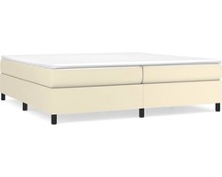 vidaXL - Boxspring - bed - kunstleer - crèmekleurig - 200x200 - cm