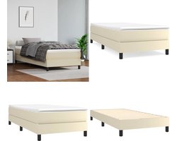 vidaXL - Boxspring - bed - kunstleer - crèmekleurig - 90x200 - cm
