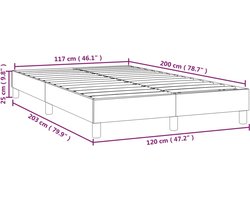 vidaXL - Boxspring - bed - kunstleer - grijs - 120x200 - cm