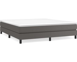 vidaXL - Boxspring - bed - kunstleer - grijs - 160x200 - cm