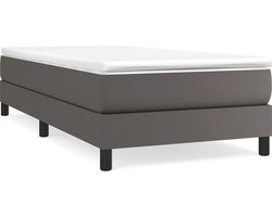 vidaXL - Boxspring - bed - kunstleer - grijs - 80x200 - cm