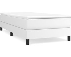 vidaXL - Boxspring - bed - kunstleer - wit - 100x200 - cm