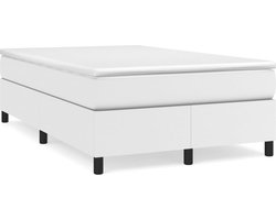 vidaXL - Boxspring - bed - kunstleer - wit - 120x200 - cm