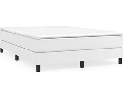 vidaXL - Boxspring - bed - kunstleer - wit - 140x190 - cm