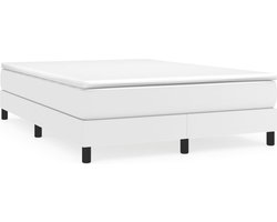 vidaXL - Boxspring - bed - kunstleer - wit - 140x200 - cm