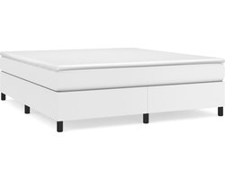 vidaXL - Boxspring - bed - kunstleer - wit - 160x200 - cm