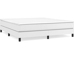 vidaXL - Boxspring - bed - kunstleer - wit - 180x200 - cm