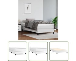 vidaXL - Boxspring - bed - kunstleer - wit - 90x200 - cm