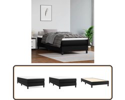 vidaXL - Boxspring - bed - kunstleer - zwart - 100x200 - cm