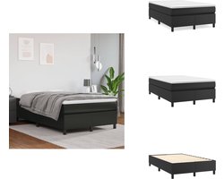 vidaXL - Boxspring - bed - kunstleer - zwart - 120x200 - cm