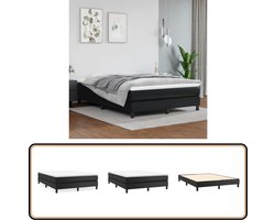 vidaXL - Boxspring - bed - kunstleer - zwart - 140x200 - cm