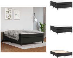 vidaXL - Boxspring - bed - kunstleer - zwart - 140x200 - cm