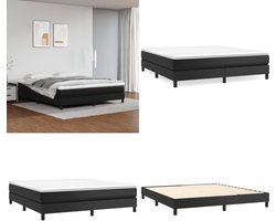 vidaXL - Boxspring - bed - kunstleer - zwart - 160x200 - cm