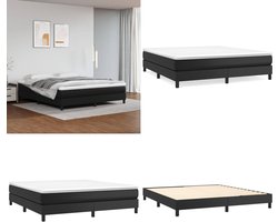 vidaXL - Boxspring - bed - kunstleer - zwart - 180x200 - cm