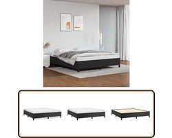 vidaXL - Boxspring - bed - kunstleer - zwart - 180x200 - cm