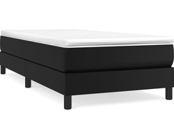 vidaXL - Boxspring - bed - kunstleer - zwart - 90x190 - cm