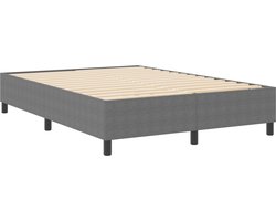 vidaXL - Boxspring - bed - Lichtgrijs - 160 - x - 200 - cm - Katoenen - stof