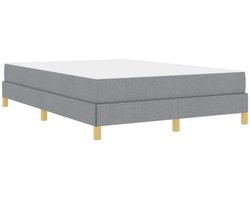 vidaXL - Boxspring - bed - Lichtgrijs - en - Bruin - 140 - x - 200 - cm