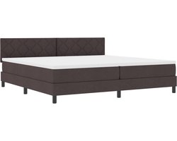 vidaXL - Boxspring - bed - met - hoofdeinde - Donkerbruin - 200 - x - 200 - cm - Stof