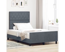 vidaXL - Boxspring - bed - met - hoofdeinde - Donkergrijs - 120 - x - 200 - cm - Fluweel