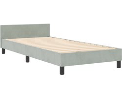 vidaXL - Boxspring - bed - met - hoofdeinde - Lichtgrijs - 100 - x - 200 - cm - Fluweel