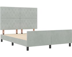 vidaXL - Boxspring - bed - met - hoofdeinde - Lichtgrijs - 160 - x - 200 - cm - Fluweel