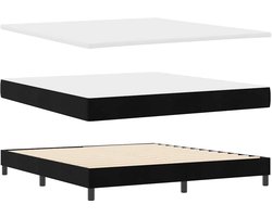 vidaXL - Boxspring - bed - met - hoofdeinde - Zwart - 180 - x - 200 - cm - Fluweel