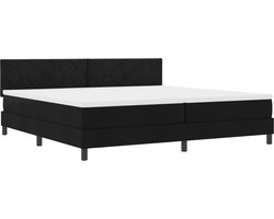 vidaXL - Boxspring - bed - met - hoofdeinde - Zwart - 200 - x - 200 - cm - Stof