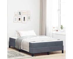 vidaXL - Boxspring - bed - met - matras - Donkergrijs - 120 - x - 200 - cm - Stof