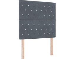 vidaXL - Boxspring - bed - met - matras - Donkergrijs - 90 - x - 190 - cm - Fluweel