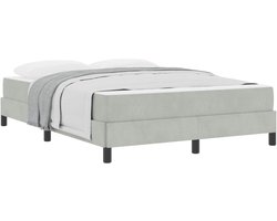vidaXL - Boxspring - bed - met - matras - Lichtgrijs - 140 - x - 190 - cm - Stof