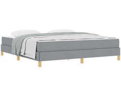 vidaXL - Boxspring - bed - met - matras - Lichtgrijs - 180 - x - 200 - cm - Stof