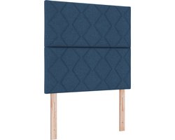 vidaXL - Boxspring - bed - met - matras - met - hoofdeinde - Blauw - 100 - x - 200 - cm - Stof