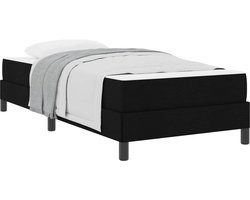 vidaXL - Boxspring - bed - met - matras - Zwart - 100 - x - 200 - cm - Stof