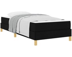 vidaXL - Boxspring - bed - met - matras - Zwart - 90 - x - 200 - cm - Stof