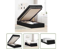 vidaXL Boxspring Bed - Ottoman Bed - Ottoman bed met matras 100x200 cm fluweel zwart - Tweepersoonsbed - Slaapcomfort - Opbergruimte