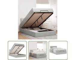 vidaXL Boxspring Bed - Ottoman Bed - Ottoman bed met matras 120x200 cm fluweel lichtgrijs - Tweepersoonsbed - Slaapcomfort - Opbergruimte