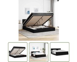 vidaXL Boxspring Bed - Ottoman Bed - Ottoman bed met matras 180x200cm stof zwart - Slaapbank - Tweepersoonsbed - Slaapcomfort